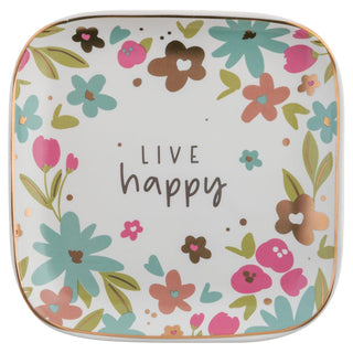 Karma Tray, 4.5" x 4.5" x 0.3", Live Happy