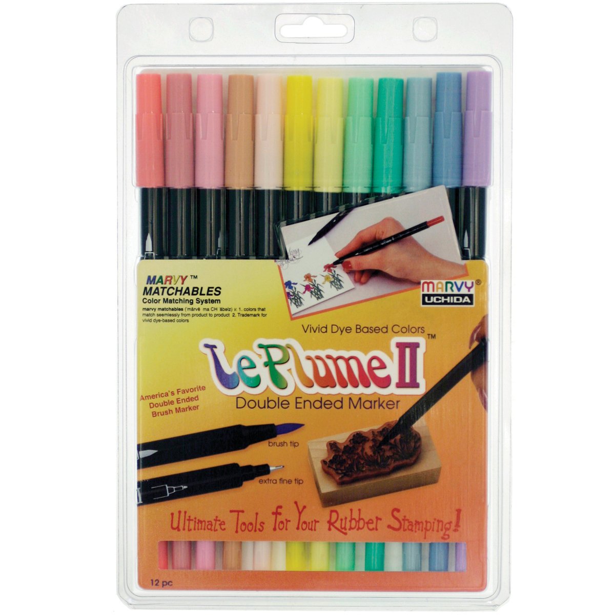 Uchida Le Plume II Double-Ended Markers 12/Pkg-Pastels