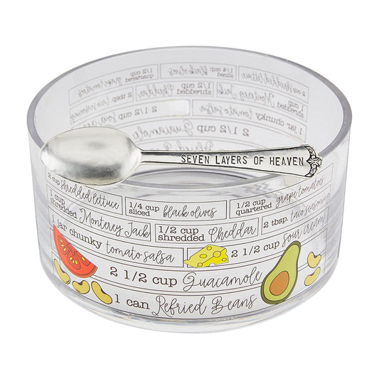 Mud Pie Glass Ingredients Bowl Set, 8-inch diameter