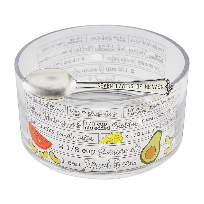 Mud Pie Glass Ingredients Bowl Set, 8-inch diameter