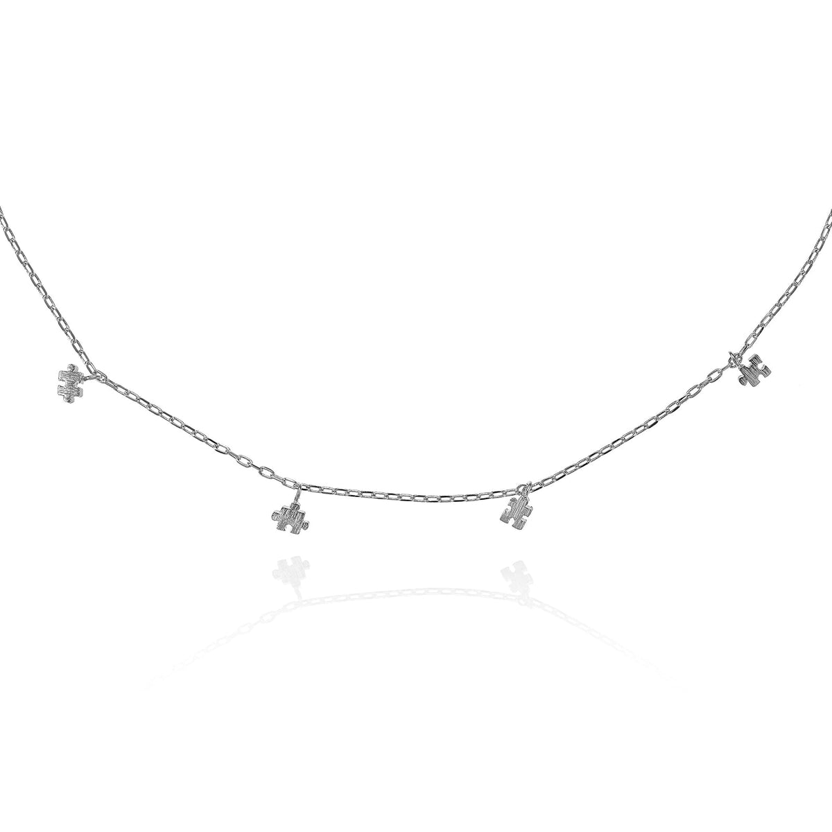 namana Necklace, 18 inches, Silver