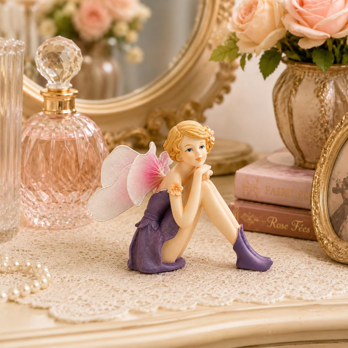 Comfy Hour Figurine, 3.8", Violet and Pink