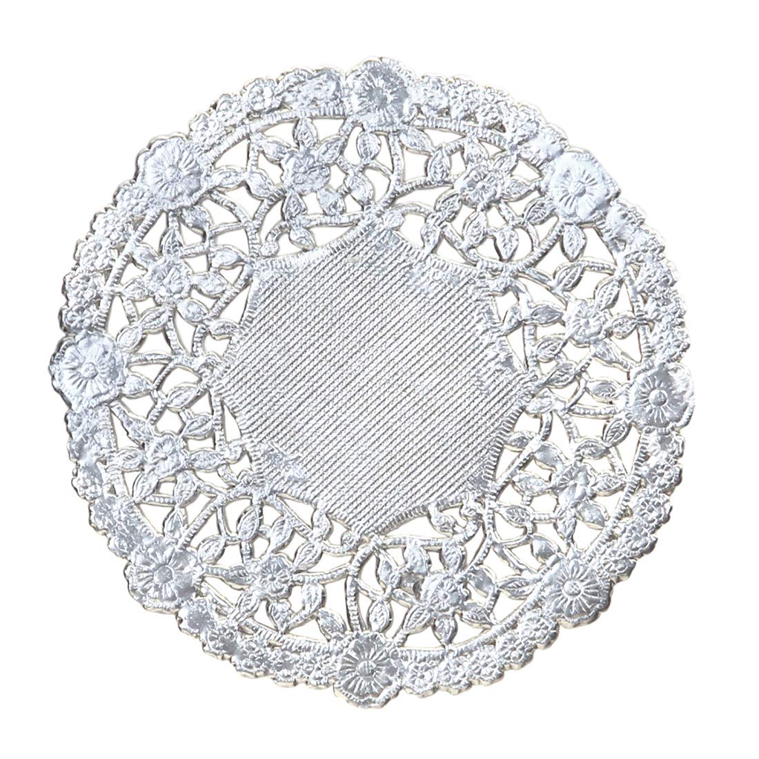 Hygloss Products 4 Inch Silver Foil Doilies - Round Doilies Made in the USA, 12 Pack