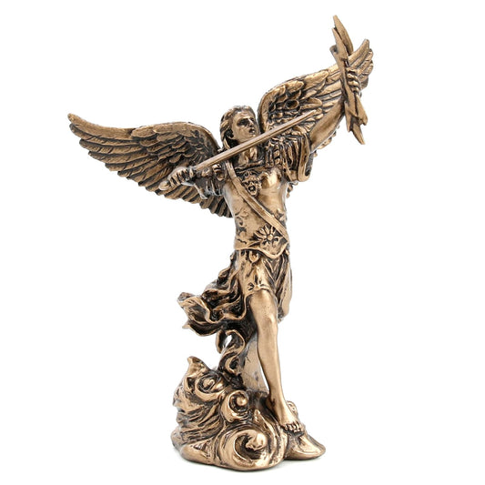 Unicorn Studio US 3.87" Poly Stone Archangel - Remiel with Sword and Lightning Figurine
