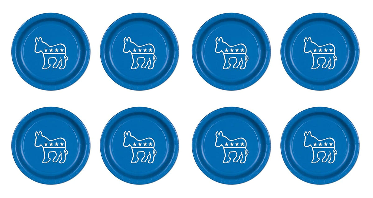 Beistle Democratic Plates (blue) (8/Pkg)