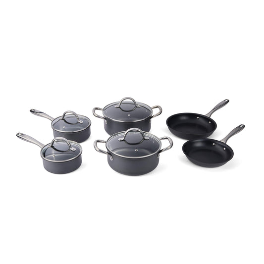 Cuisipro Easy Release Hard Anodized Stainless Steel Cookware, 10-piece set