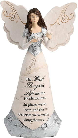 Pavilion Gift Company Elements 82328 Angel Figurine Holding Butterflies, Best Things In Life, 8-Inch