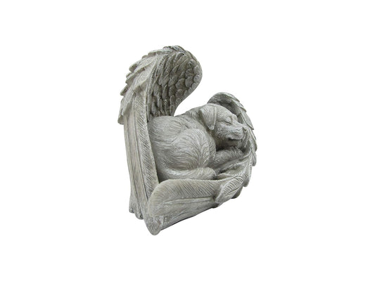 Comfy Hour Pet In Loving Memory Collection Resin Dog Sleeping in Angel Wing Pet Statue - in Memory of My Best Friend Bereavement