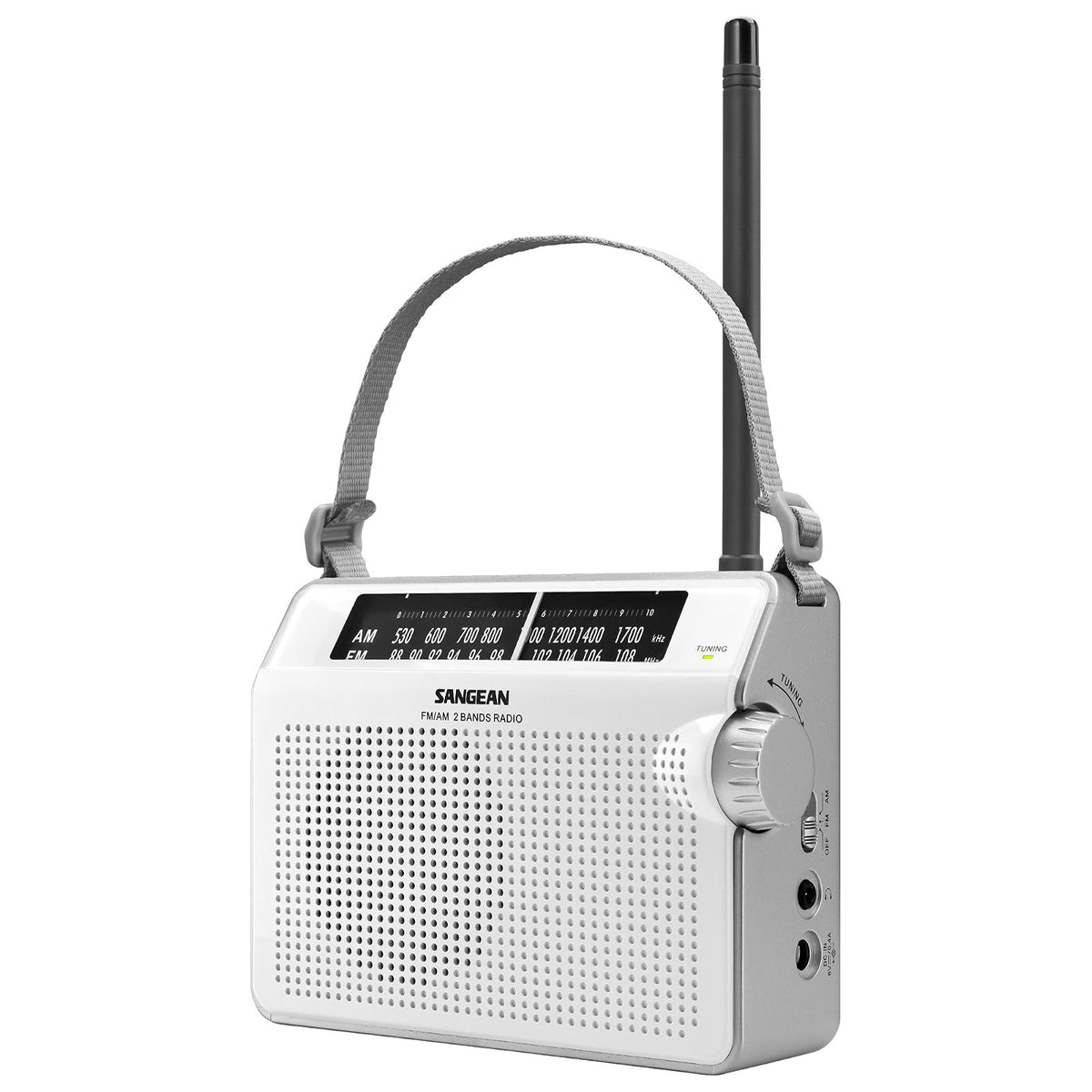 Sangean Radio, White, Compact