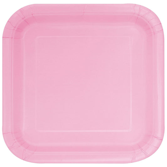 Unique Industries, Cake Paper Plates, 14 Pieces - Light Pink