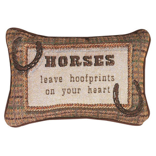 Manual Horses Leave Hoofprints On Your Heart Tapestry Pillow Jacquard Woven Fashionable Design 12.5 X 8.5 in.