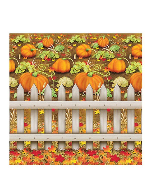 Beistle Printed Plastic Autumn Pumpkin Patch Photo Booth Backdrop Fall Harvest Thanksgiving Party Decorations, 4' x 30'