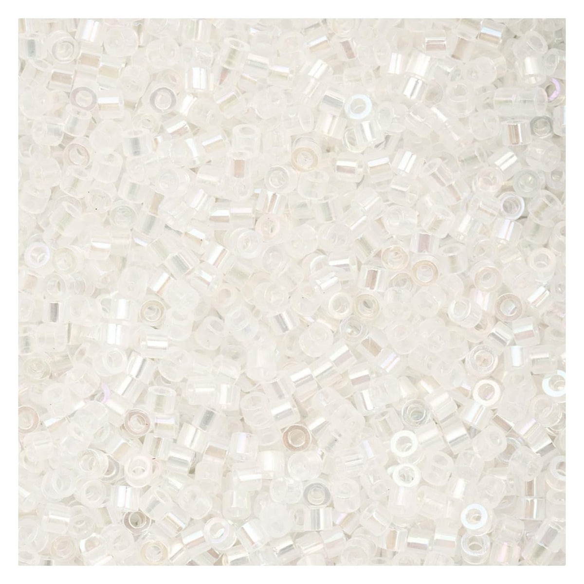 John Bead Craft Bead, Size 11, Transparent White Opal AB