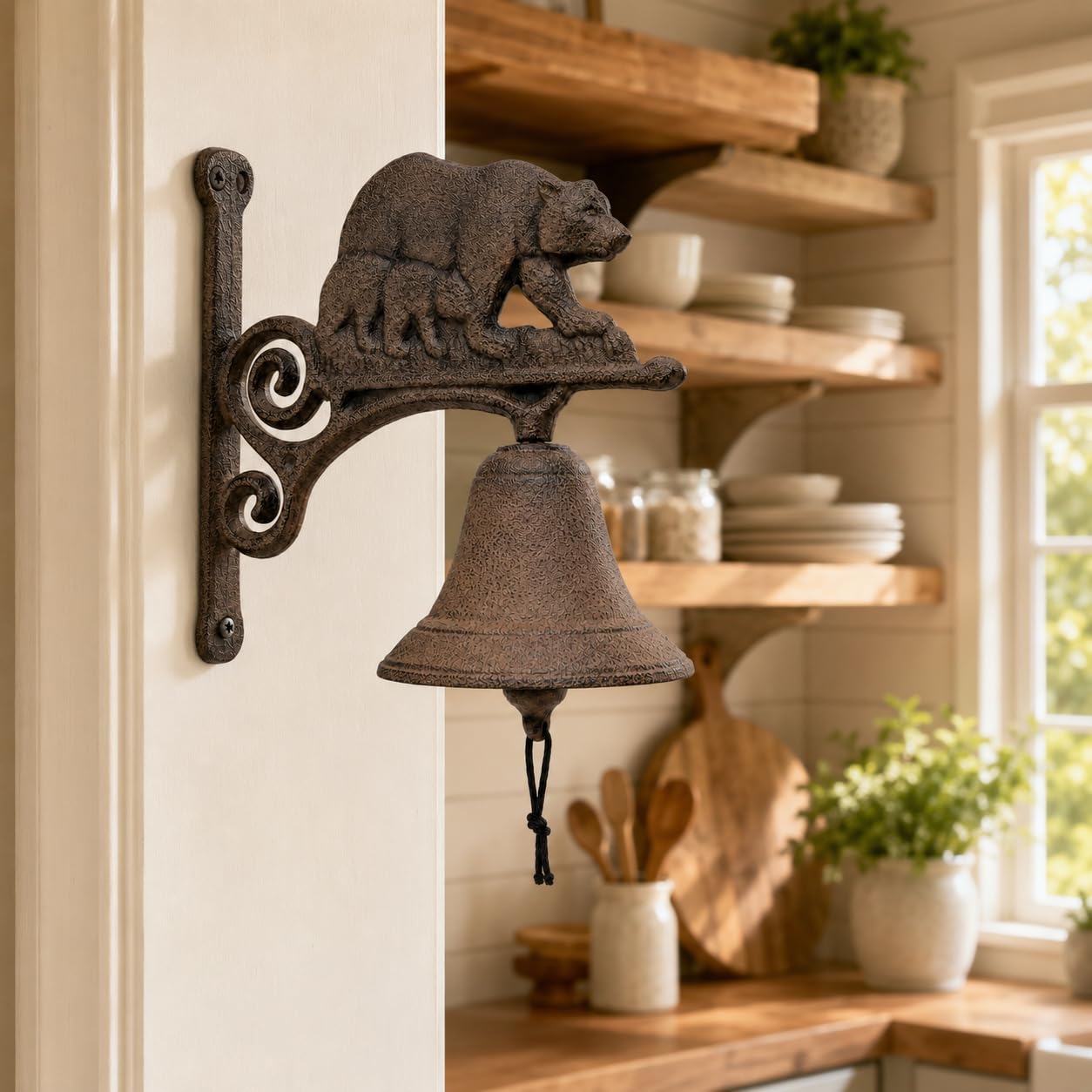 Comfy Hour 7.8 Inch Dinner Bell Outdoor, Bear Dinner Bell