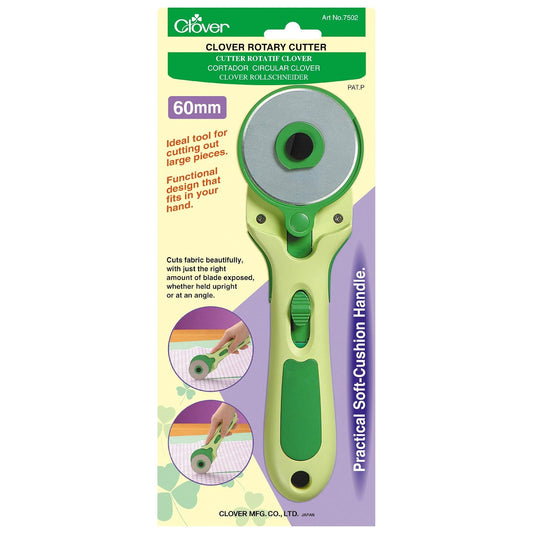 Clover 60MM Round Blade Rotary Cutter With Soft Cushion Handle #7502