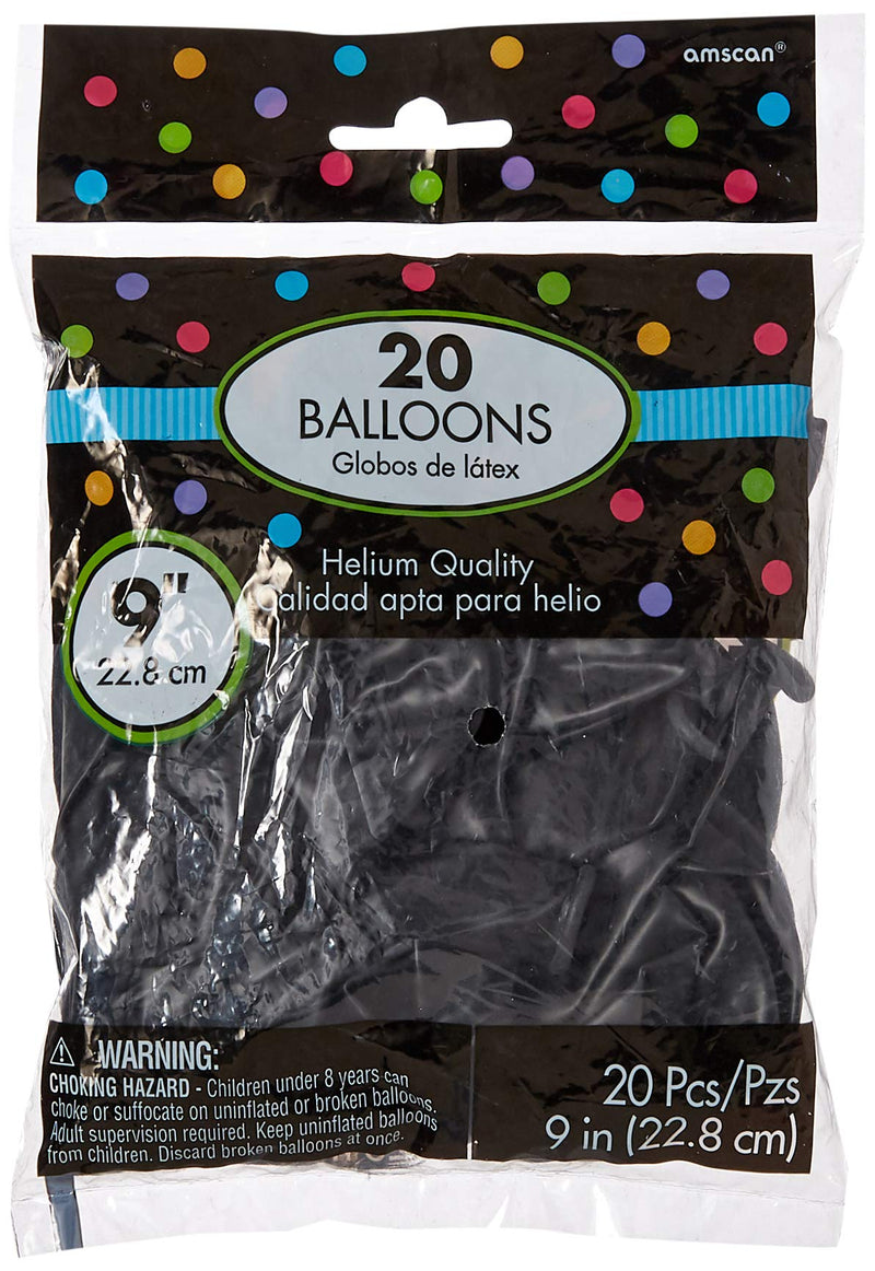 Amscan Enchanting Elegant Latex Balloons Party Supplies for Any Occasion, 9", Black