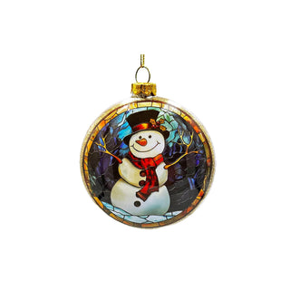 OrnamentallyYou Hanging Ornament, Festive Snowman Stained Glass Christmas Orname