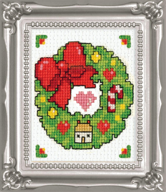 Design Works Crafts Tobin Wreath Ornament Counted Cross Stitch Kit, 2-Inch x 3-Inch