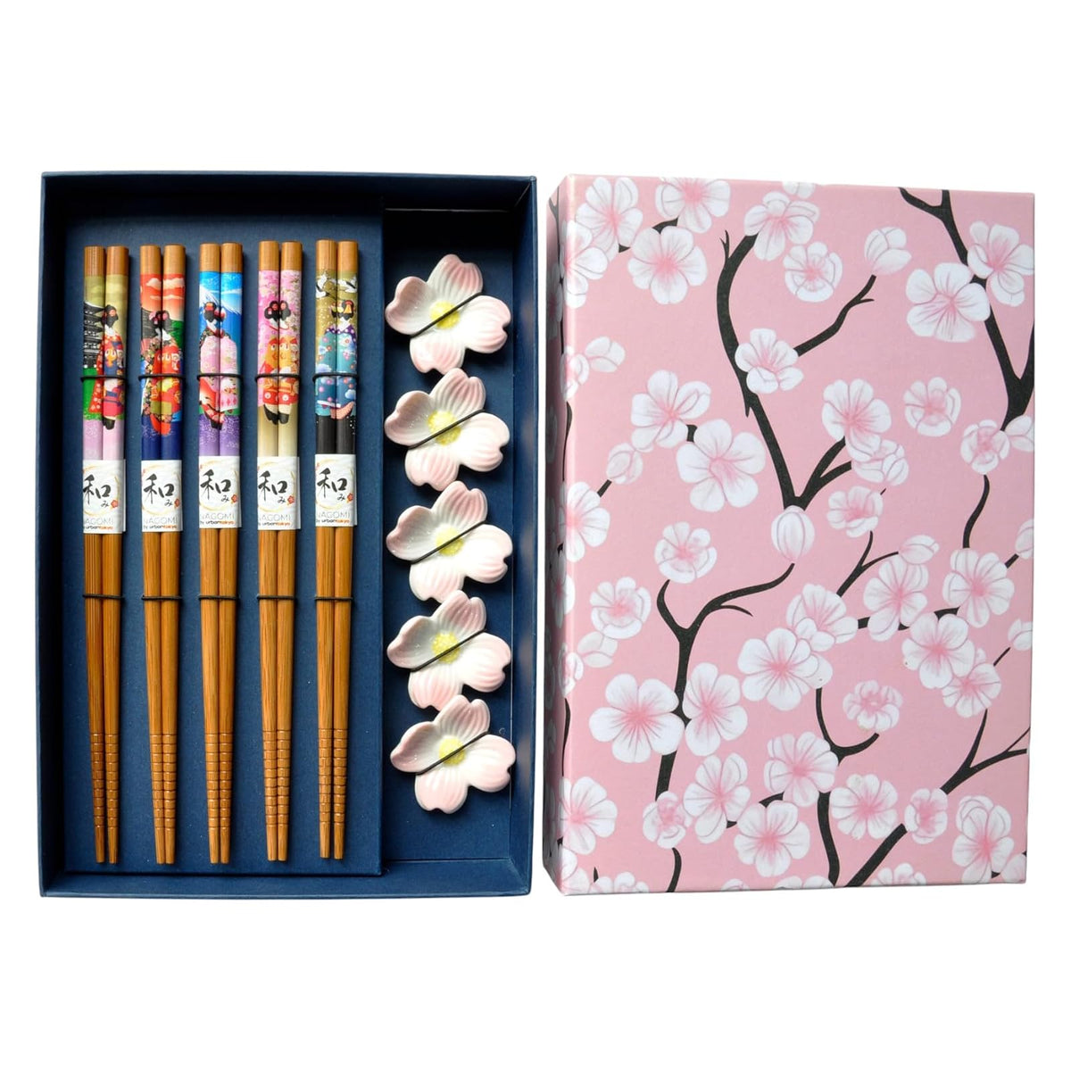 Urban Tokyo Chopstick, 9 Inches, White And Pink