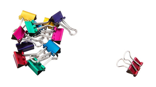 Baumgartens BAU29710 Mini Binder Clips .5" 12/Pkg-Assorted Colors