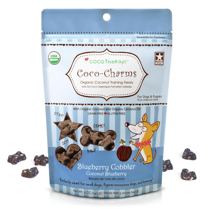 CocoTherapy Coco-Charms Training Treats ‚Äì Blueberry Cobbler, (1 Pouch), 5 oz