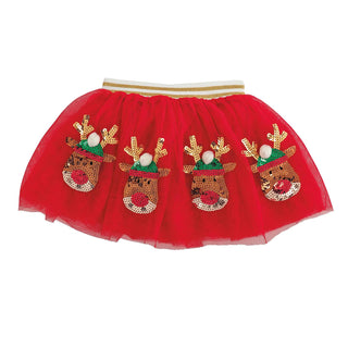 Mud Pie Skirt, Red, Kids Christmas Reindeer Christmas Tutu