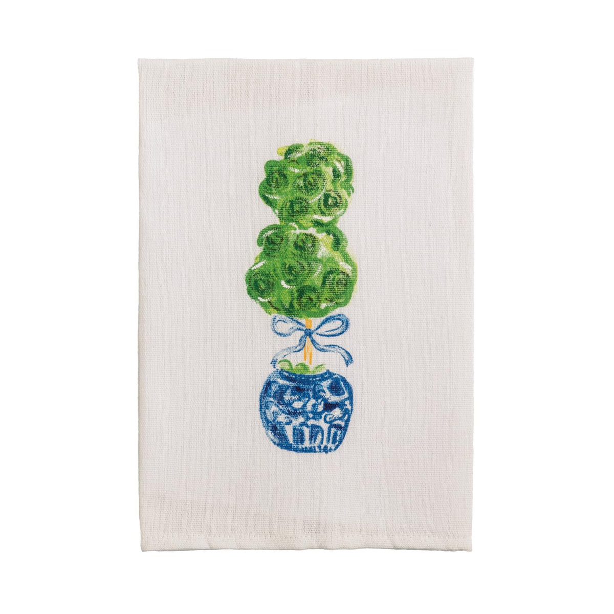 Mud Pie Towel, 21" x 14", Green Single Topiary