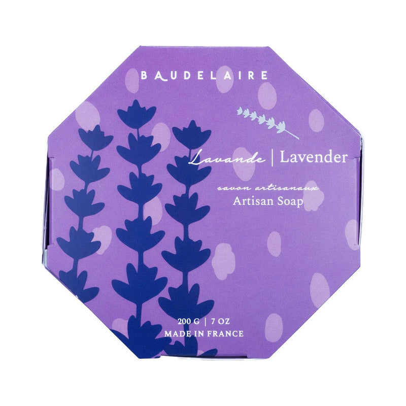 Baudelaire PS Lavender Bath Bar with Shea Butter in a Gift Box, 7oz French-milled Soap