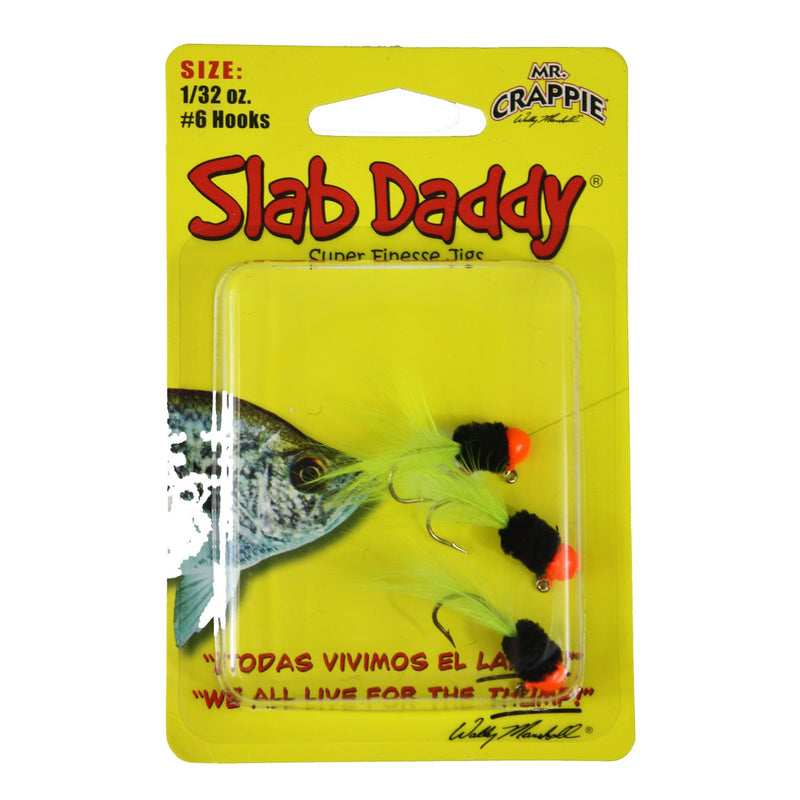 Blakemore TTI Fishing Co Mr Crappie Slab Daddy Hook-Pack of 3 (Orange/Black/Chartreuse, 1/32 Ounce)