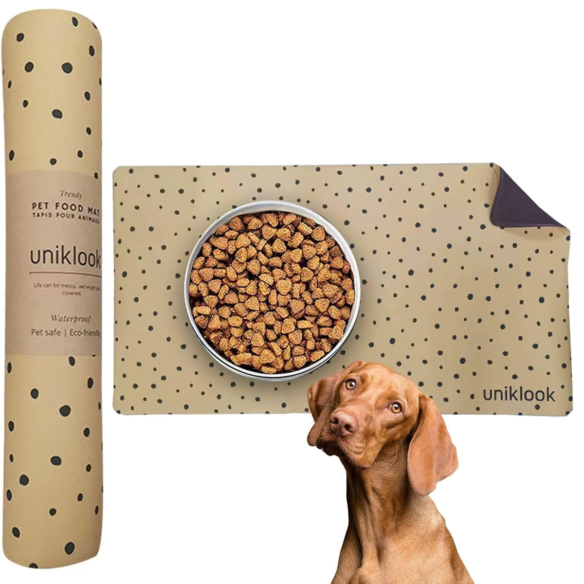 Uniklook Pet Placemat, 28"L x 28"W, White