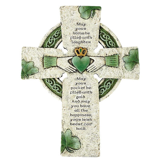 Christian Brands Irish Wall Cross with Traditional Irish Blessing