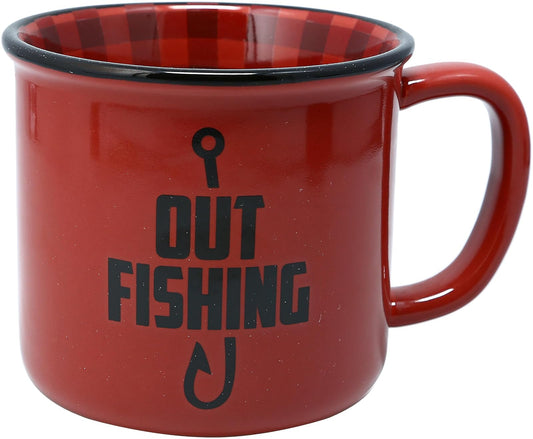 Pavilion - Out Fishing - 18 oz Coffee Mug Cup For Outdoorsy Woodsy Camping River Pond Lake Men Women Gift