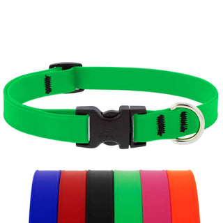 LupinePet Animal Collar, Large: Adjusts from 15 to 25 in, 3/4-in wide, Neon Gree