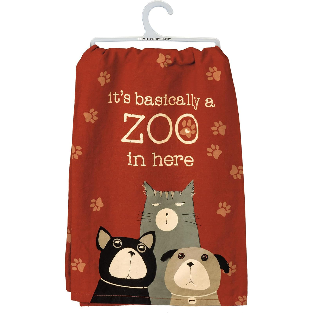 Primitives by Kathy Towel, one size, Brown, Cream, Gray, Black