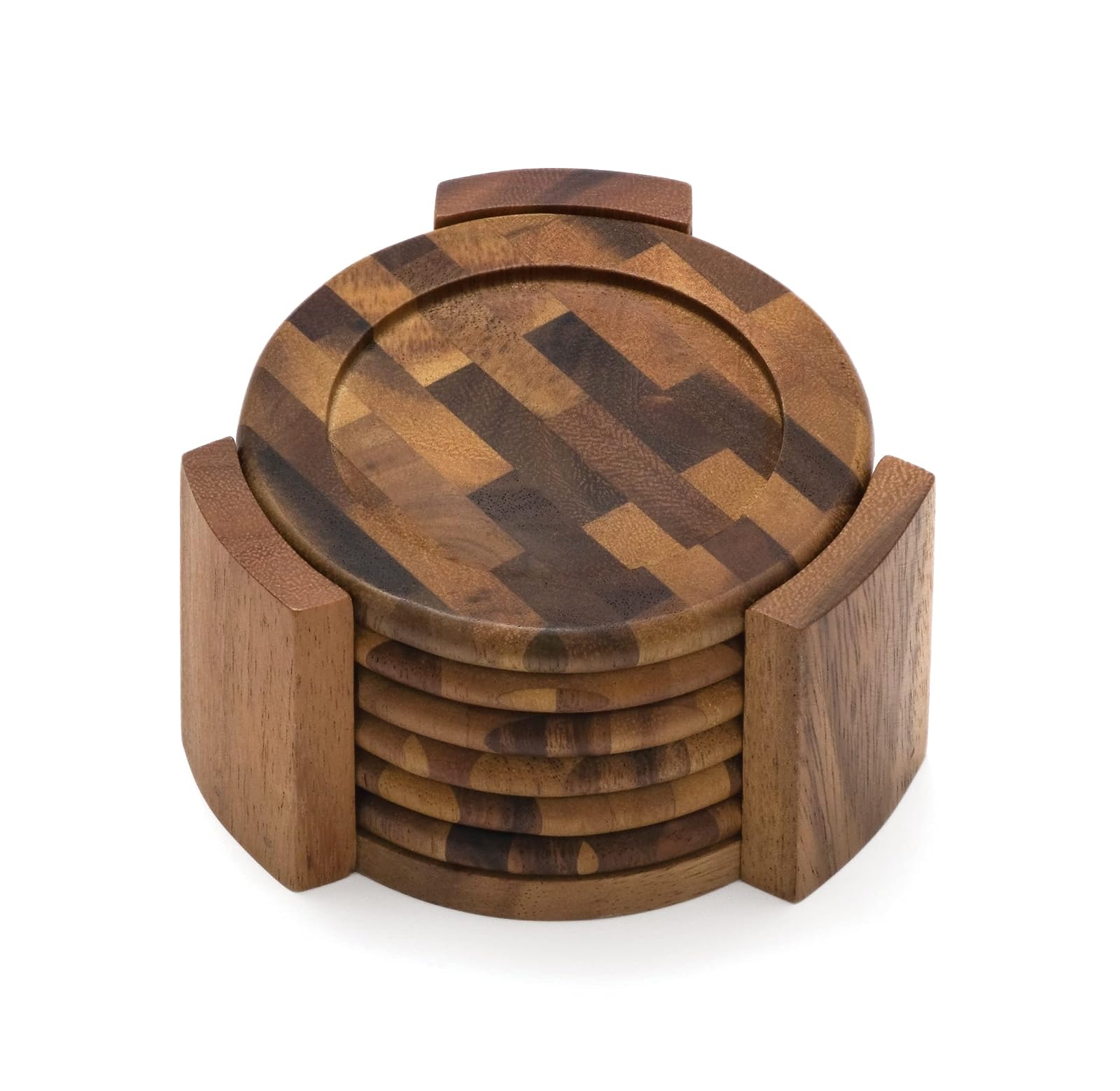 Lipper International Coasters Acacia Set of 6