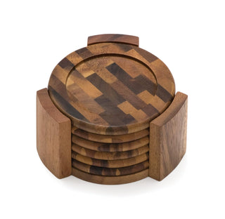 Lipper International Coasters Acacia Set of 6