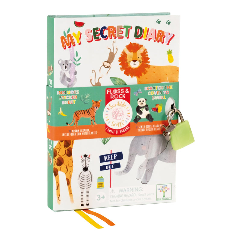Floss and Rock Scented Secret Diary, Jungle, 5.90-inches Length, Diaries and Journals