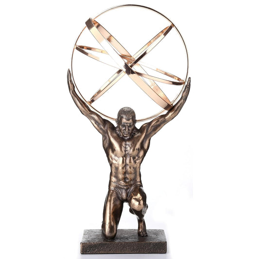 Unicorn Studio Veronese Design Bronze and Gold Finsh Atlas Carrying Celestial Sphere Statue