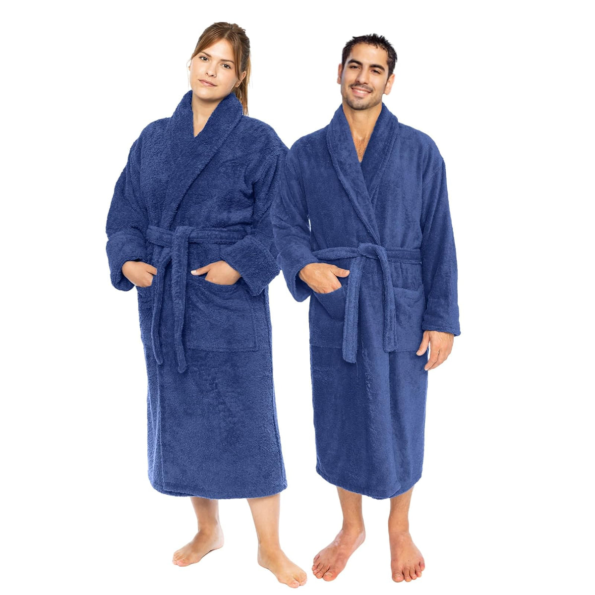 Classic Turkish Towels Robe, Large, Navy