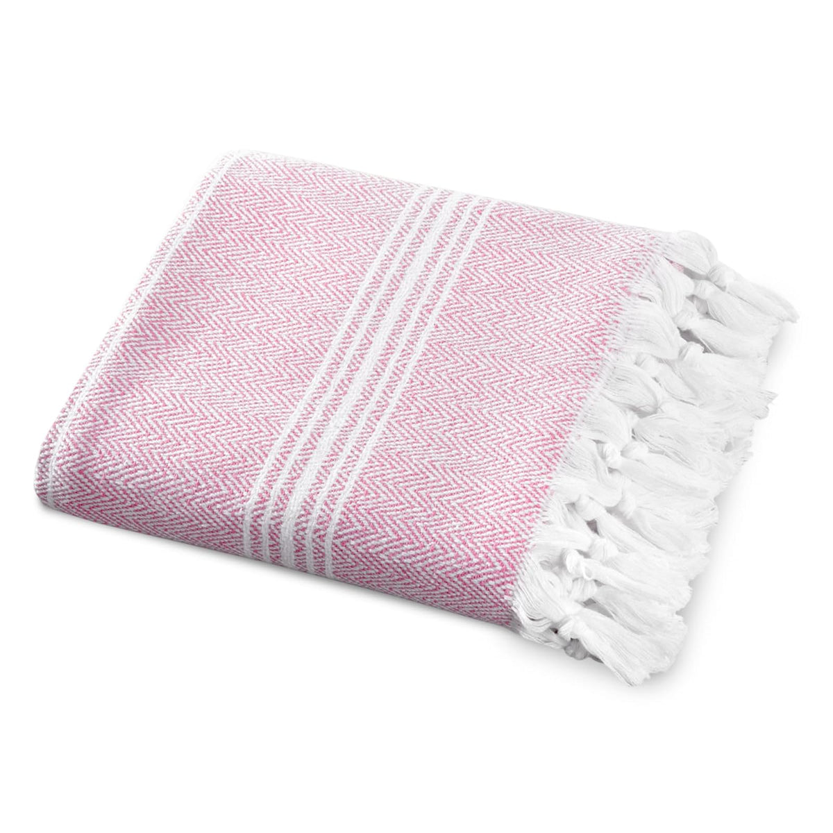 SALBAKOS - Cotton Turkish Beach Towel - Made with 100% Turkish Cotton, Lightweight, Absorbent & Quick Dry Beach Towels for Gym, Pool, Beach & Spa | 40"x70" — Pink