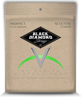 Black Diamond Strings® N600MCT Acoustic Clear Coated Phos Med .013P.017P.026PB.035PB.046PB.056PB