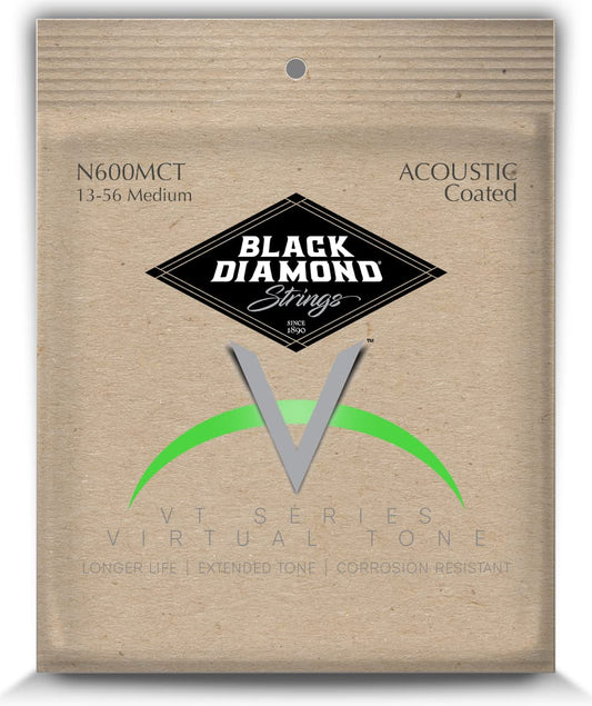 Black Diamond Strings® N600MCT Acoustic Clear Coated Phos Med .013P.017P.026PB.035PB.046PB.056PB