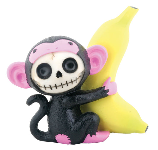 Pacific Trading SUMMIT COLLECTION Furrybones Black Munky Signature Skeleton in Monkey Costume Holding a Banana