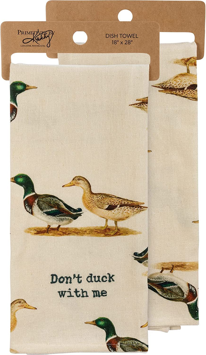 Primitives by Kathy 109826 Kitchen Towel Don't Duck with Me, 28-inch