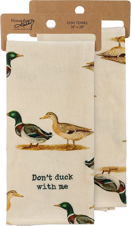 Primitives by Kathy 109826 Kitchen Towel Don't Duck with Me, 28-inch