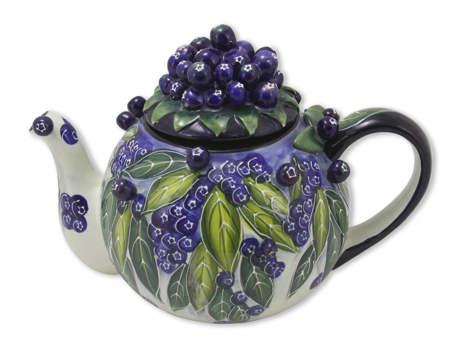 Blue Sky Clayworks Clayworks Blueberry Teapot, 10 x 6.5 x 7"