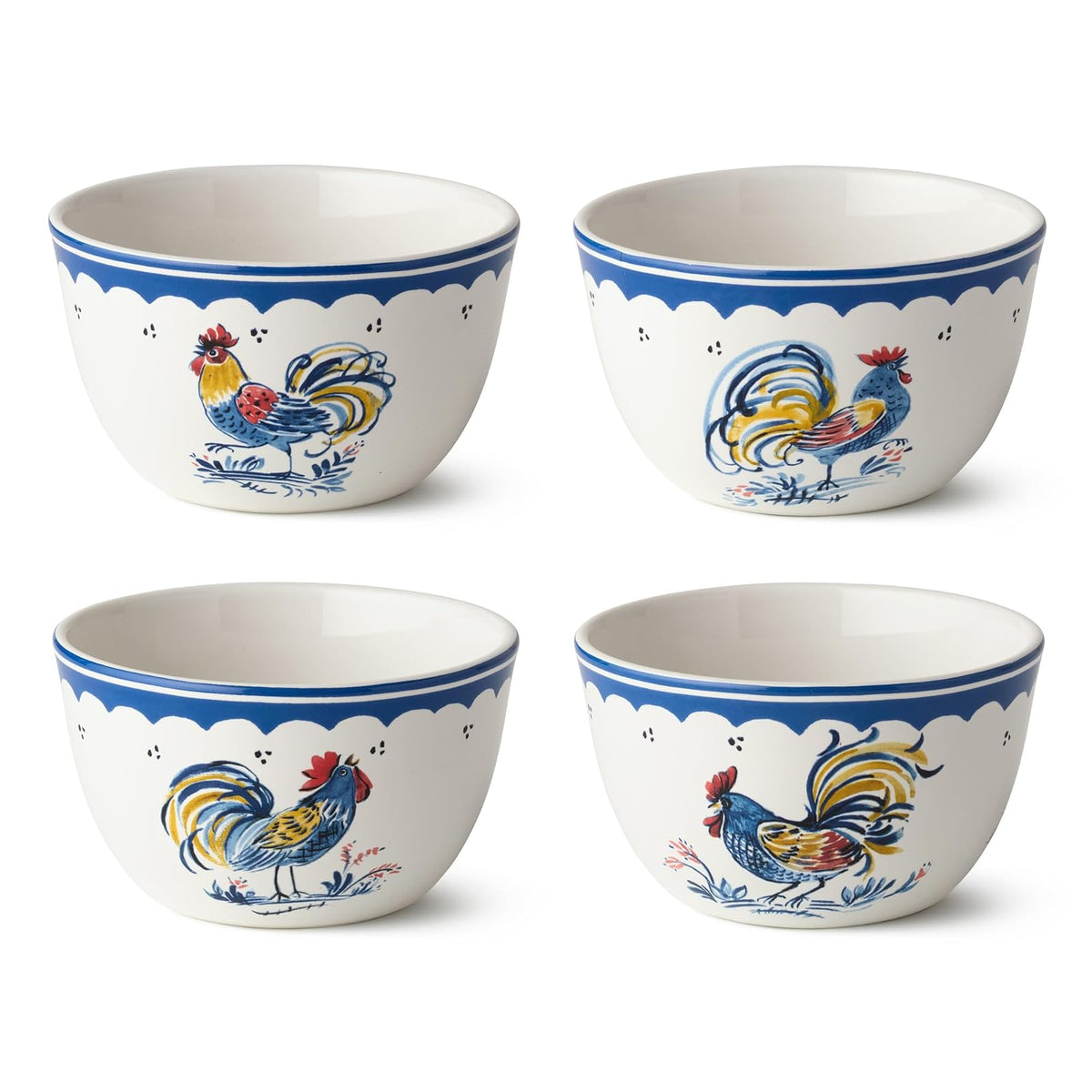 Certified International Dishware Bowl, 5.25 x 3 inch, Cobalt, Red, Gold, Neutral