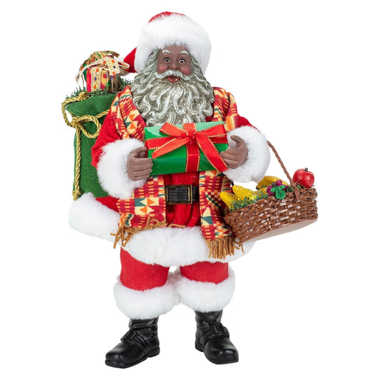Kurt Adler Adler Fabrich‚Äö√†√∂¬¨¬© Kwanzaa Santa, 12-Inches, Multi-Colored