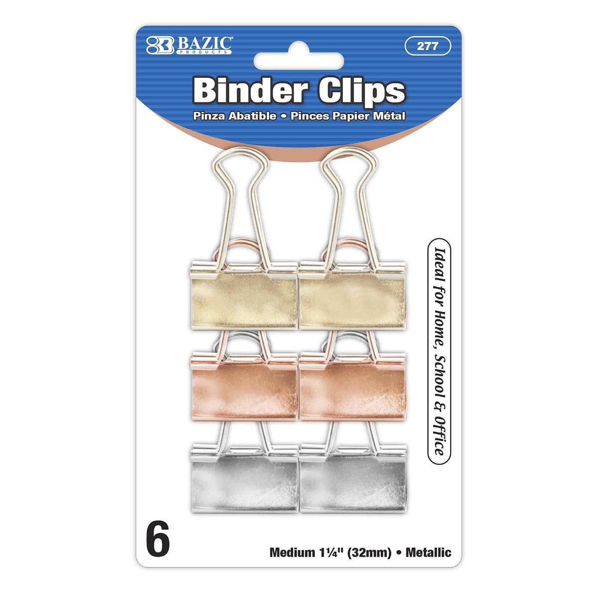 BAZIC PRODUCTS Paper Clip Clamp, 1.25, Medium Metallic