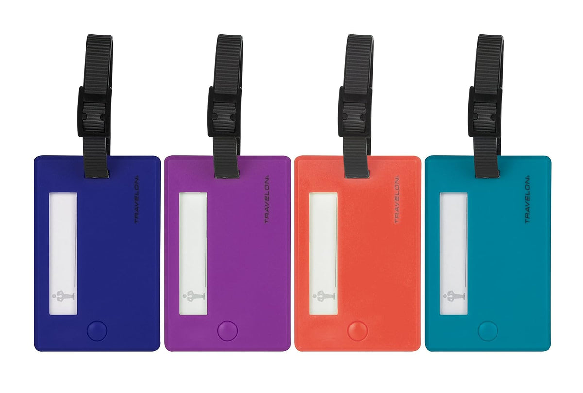 Travelon Set of 4 Assorted Color Luggage Tags, Bold